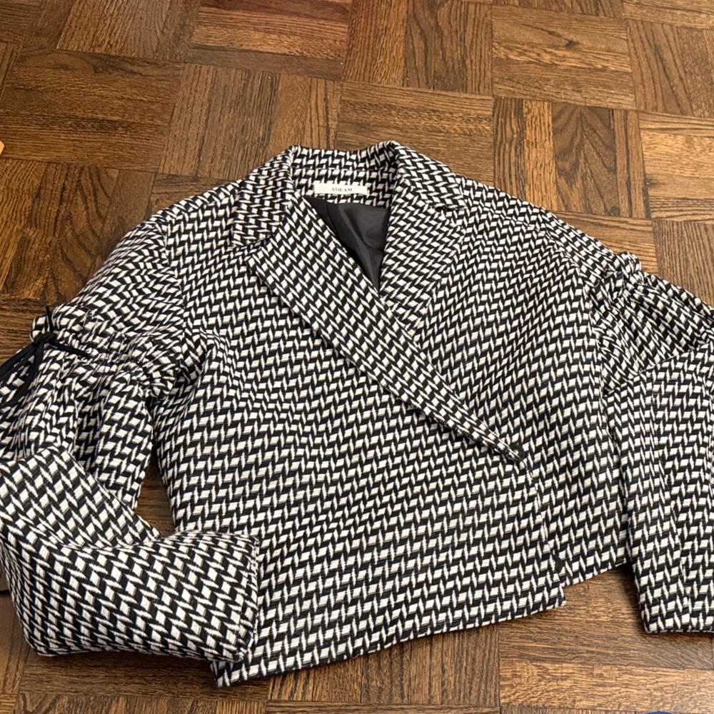 ADEAM Black and White Patterned Cropped Jacket Runway piece!
